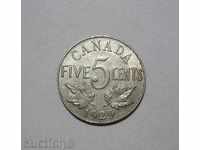 Canada 5 cent 1929 coin excellent