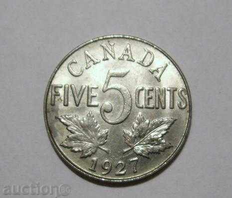 Canada 5 cents 1927 super quality TOP coin