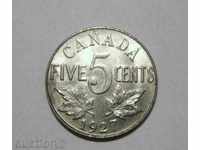 Canada 5 cenți 1927 super-calitate TOP monede