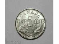 Καναδάς 5 σεντ το 1922 όμορφο γυαλιστερό κέρμα