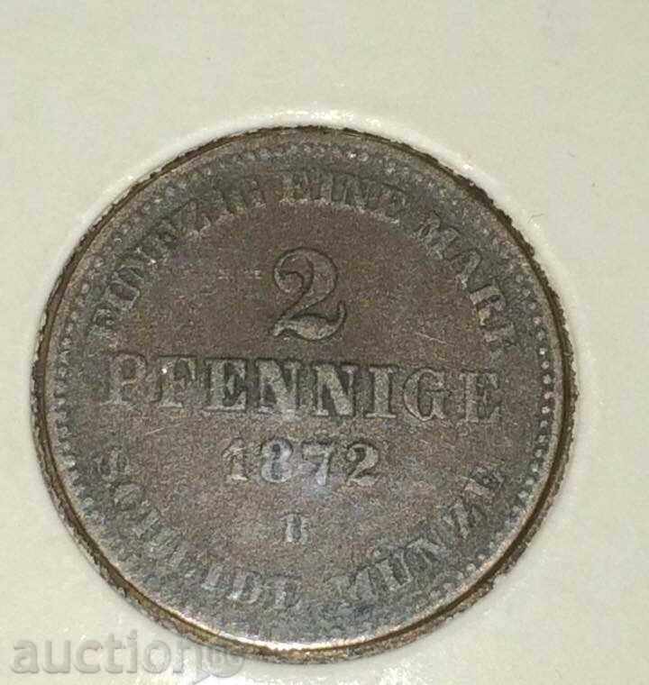 Γερμανία 2 pfennig 1872. σε