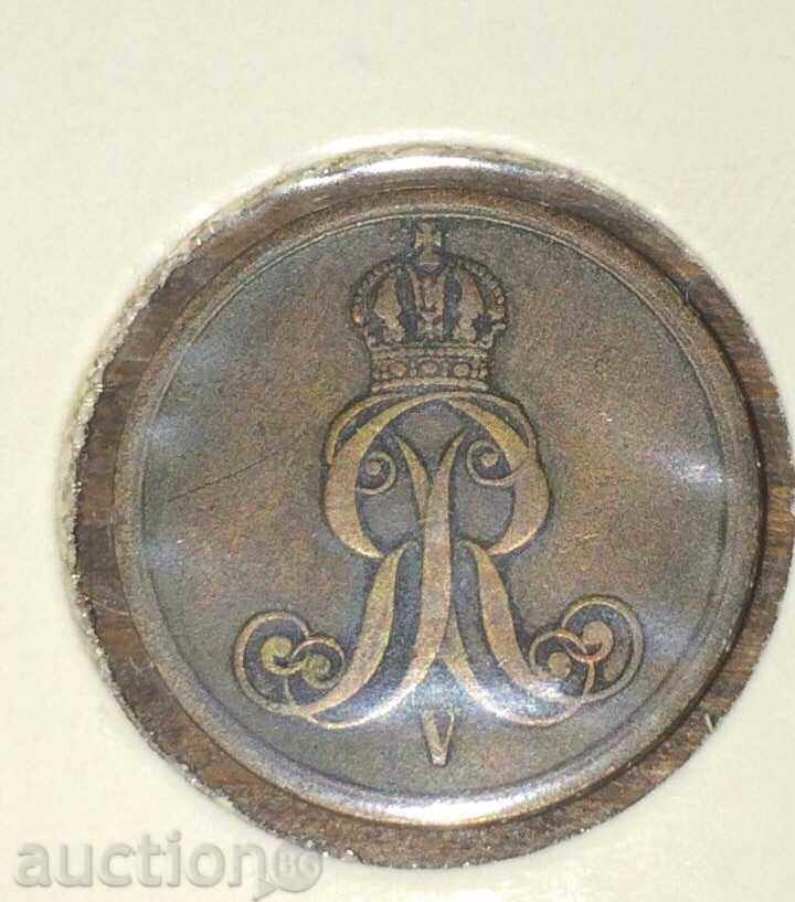 Germania 1 pfennig 1858. în