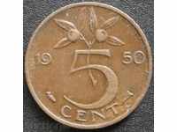 Olanda 5 cenți 1950