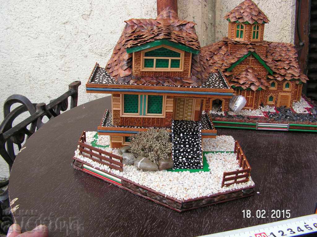 4857. όμορφο ξύλινο μοντέλο σπίτι ολοκλήρου χειροποίητα ETS