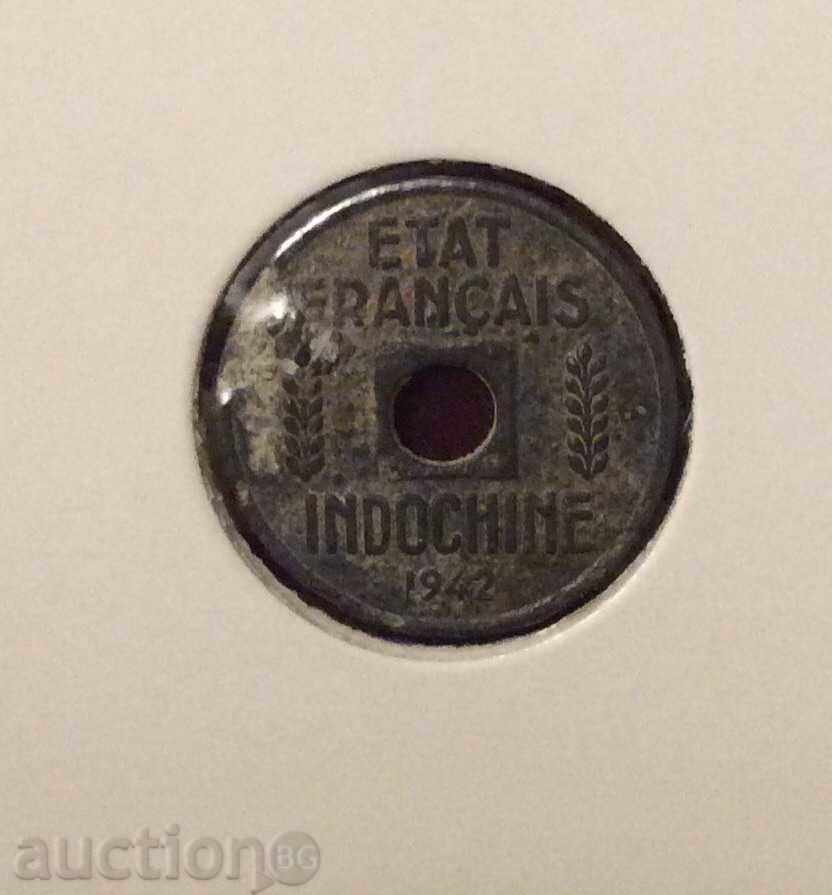 Franceză Indochina 1/4 cent 1942 - foarte rar !!