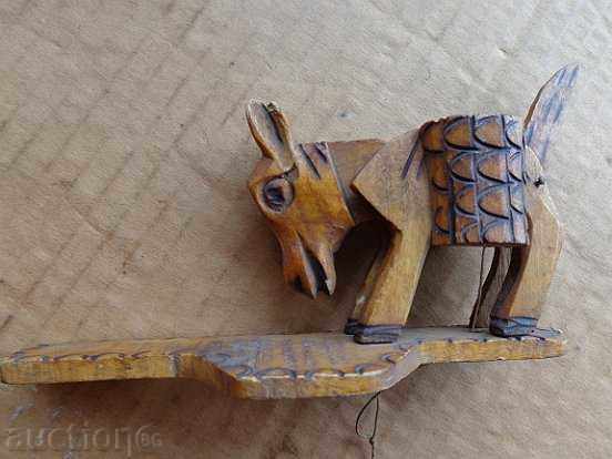 Дървена детска играчка, дървения, магарето на Хитър Петър