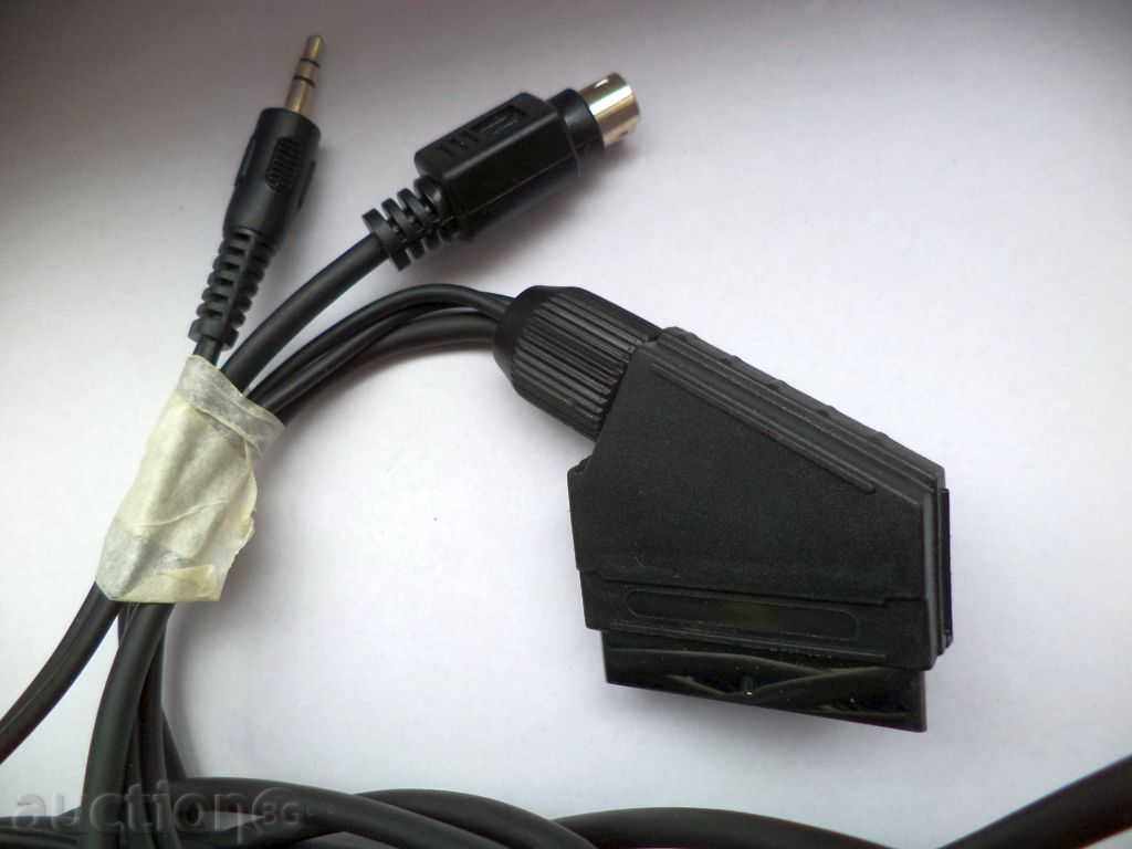 SCART la mufa de 3,5 mm și cablu S-video de 10 de metri pentru PC la TV / DVD