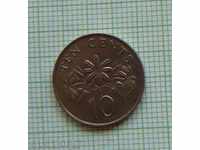 10 цента Сингапур 1986 г.