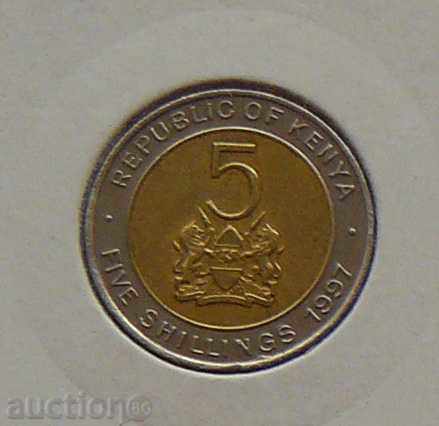 5 шилинга 1997 г. Кения-биметал