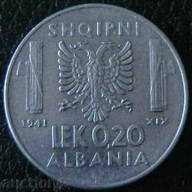 0.20 лек 1941(магнитна), Албания