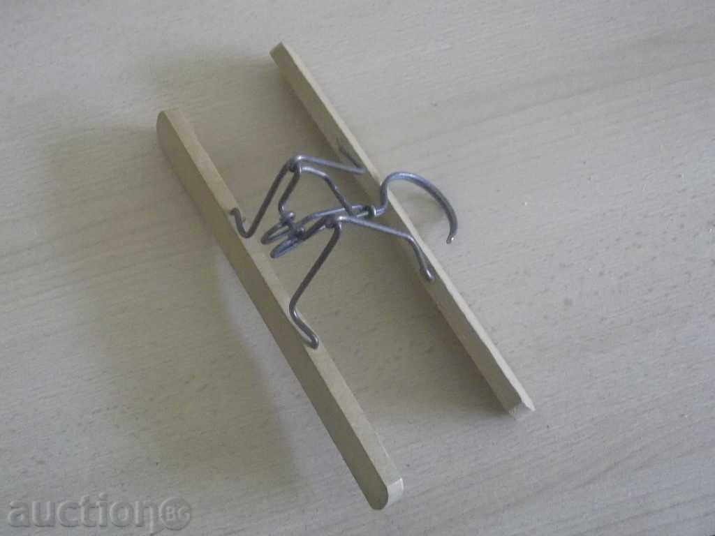 No. 1873 old wooden hanger with price 2.00 BGN | € 1.02