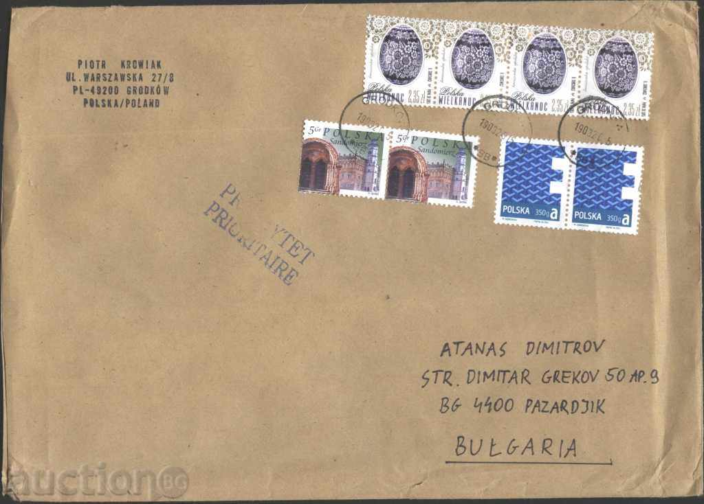 Пътувал плик  с марки  от Полша