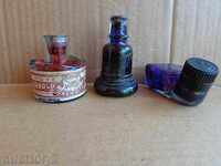 Lot old ink bottles, bottles, ink cartridges