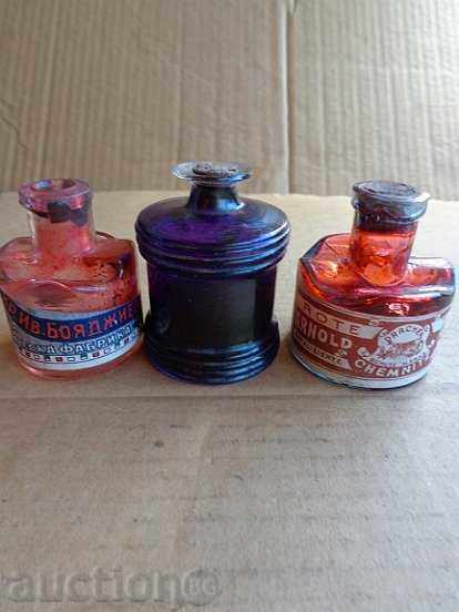 Lot old ink bottles, bottles, ink cartridges - 6 Lot old ink bottles, bottles, ink cartridges - 6