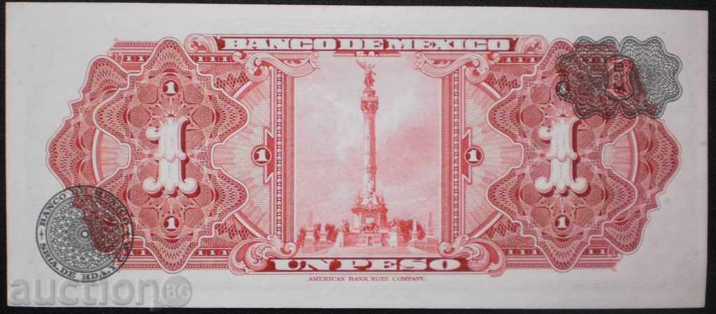 Банkнота  Мексиканско   1  Песос  1967 UNC