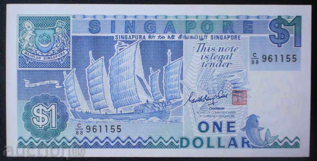 Banknota Singaporski 1 Dolar 1987 UNC