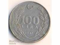 Turkey 100 pounds 1987