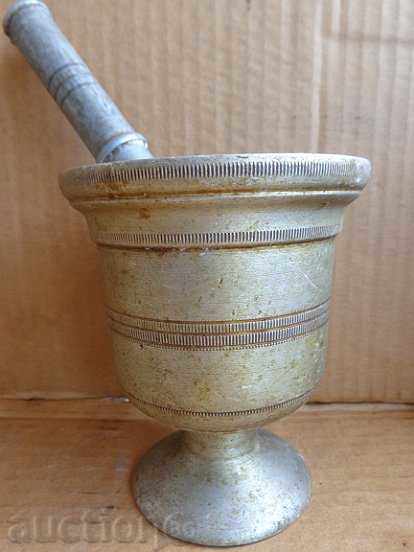 Old aluminum mortar, hammer, mortar - 7 Old aluminum mortar, hammer, mortar - 7