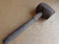 Old wooden hammer, tool, tool