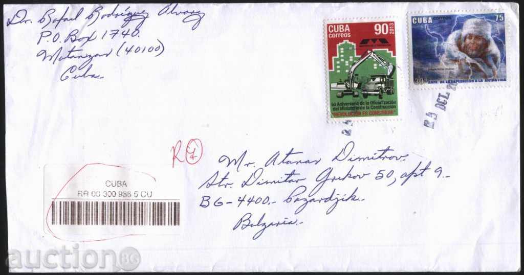 Пътувал  плик с марки от Куба