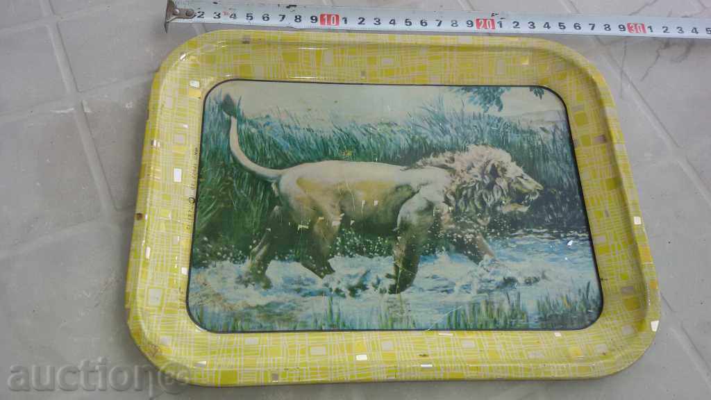 old lion tray