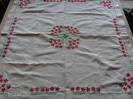 Hand-embroidered cardboard, blanket, embroidery