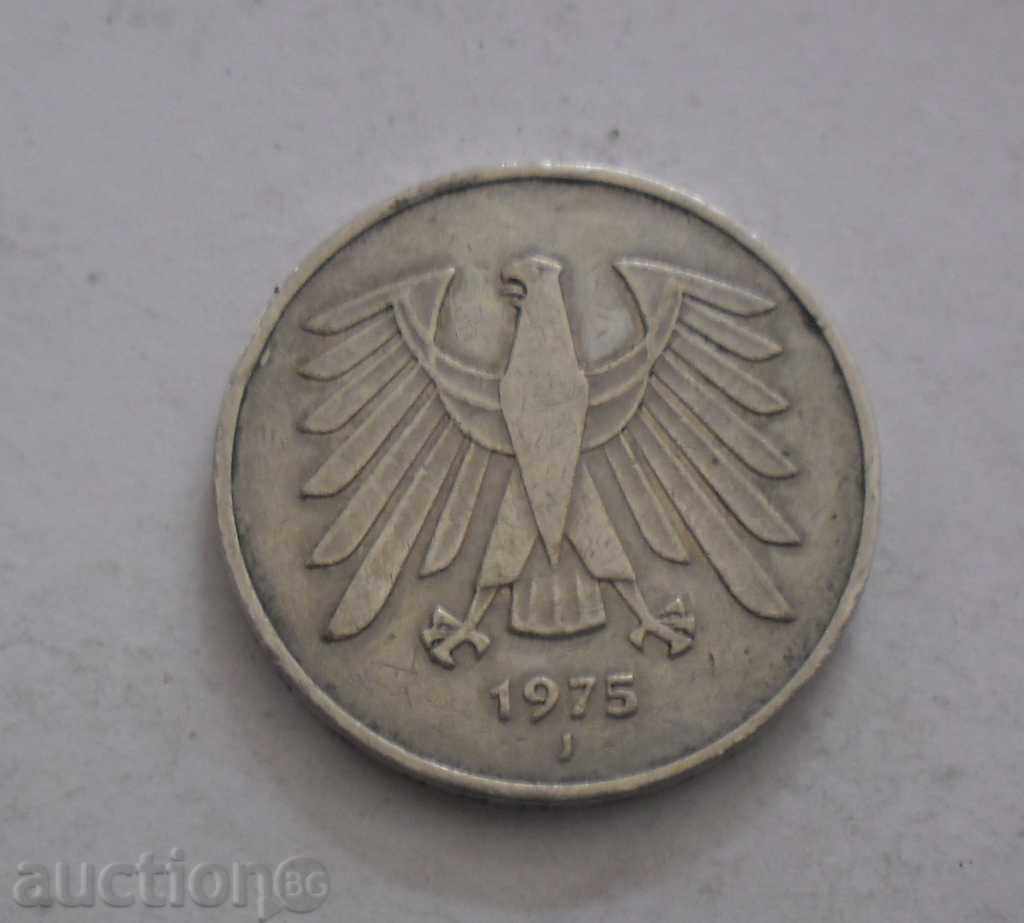 GERMANY - 5 MARKS - 1975 - J with price 24.00 BGN | € 12.27 GERMANY - 5 MARKS - 1975 - J with price 24.00 BGN | € 12.27