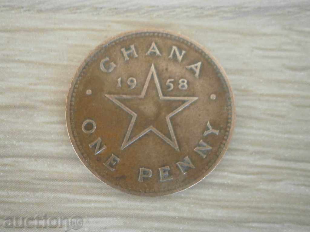 Гана 1958 г.- 1 пени, 105 m