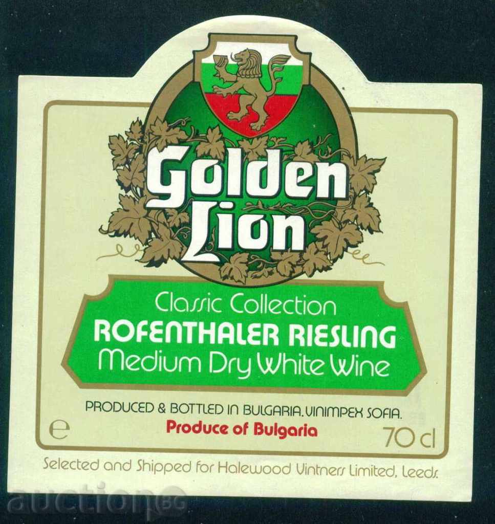 Wine label - GOLDEN LION - RIESLING / L208