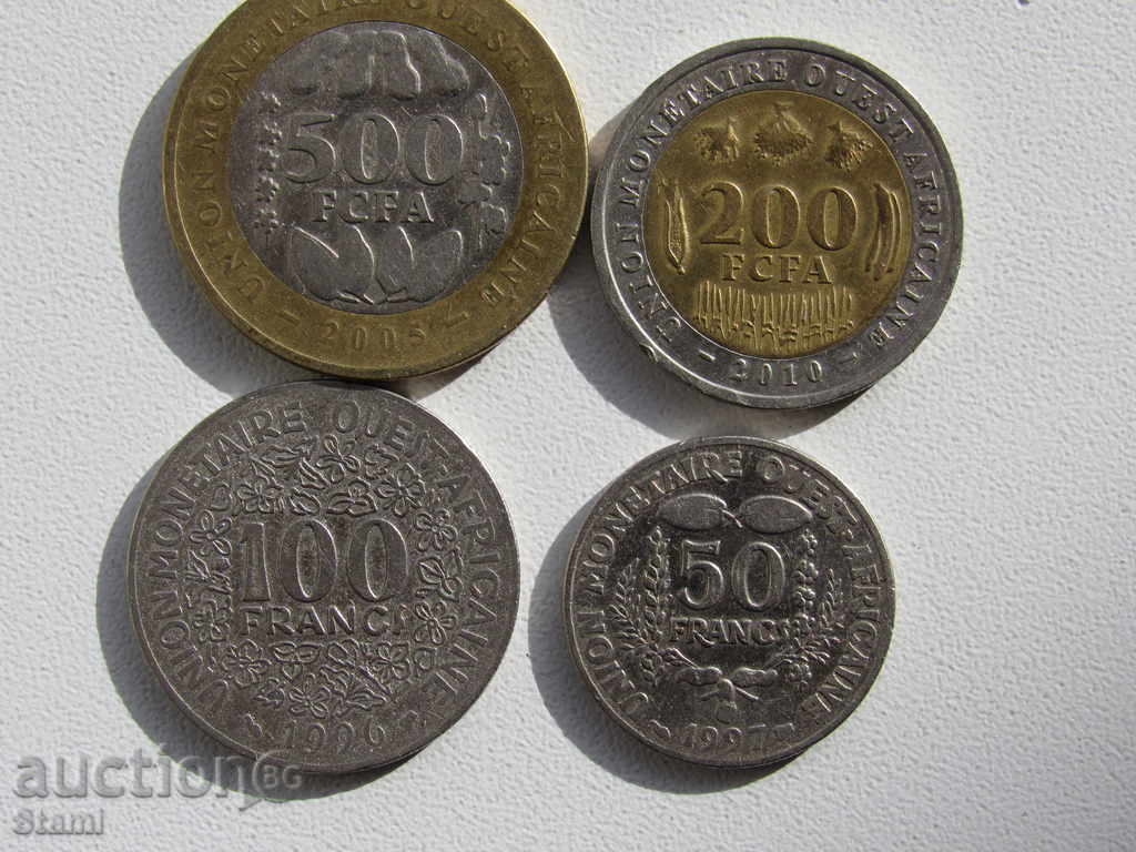 Set West African States-500, 200,100, 50 francs, 103m with price 17.00 BGN | € 8.69 Set West African States-500, 200,100, 50 francs, 103m with price 17.00 BGN | € 8.69