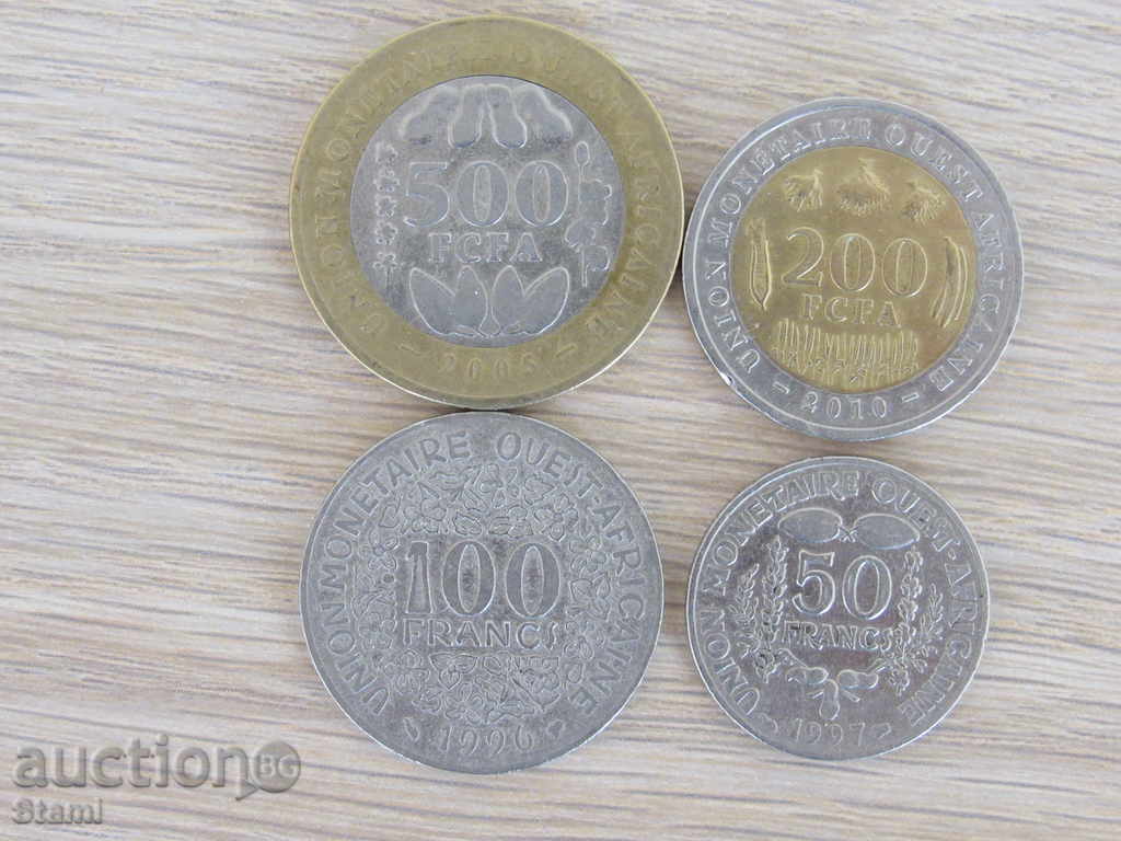 Auction Set West African States-500, 200,100, 50 francs, 103m Auction Set West African States-500, 200,100, 50 francs, 103m