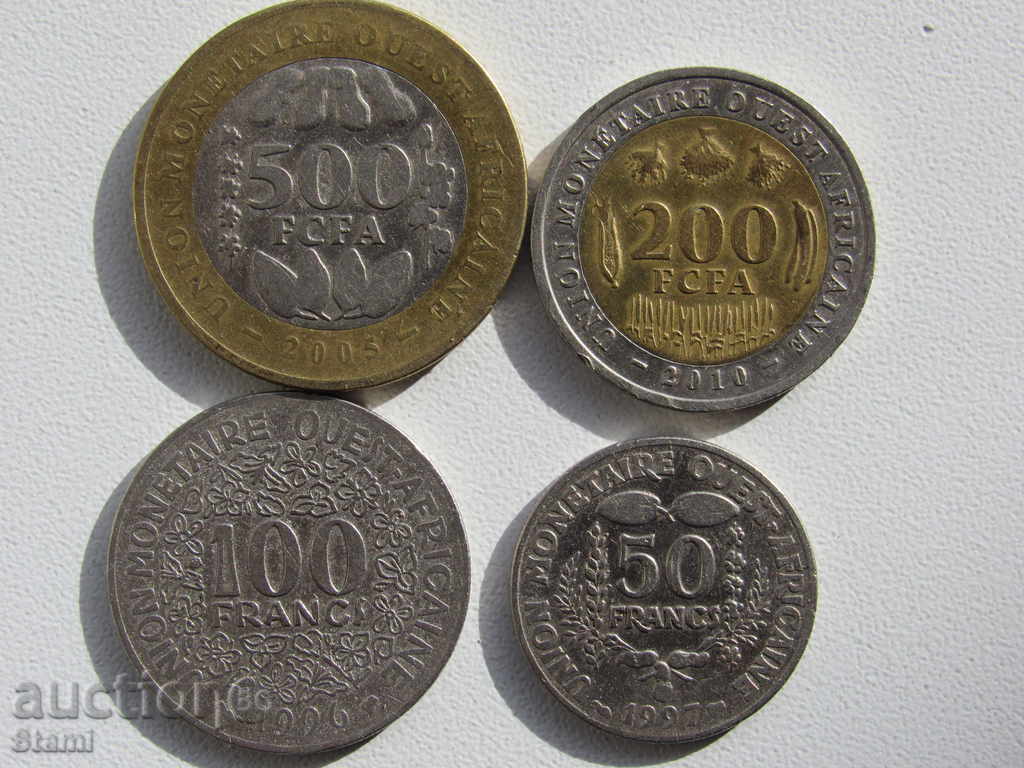 Set West African States-500, 200,100, 50 francs, 103m