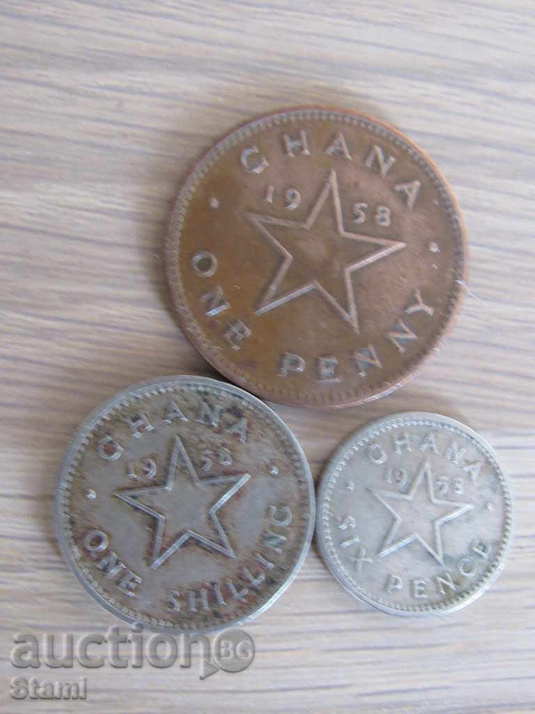 Seth Ghana 1958-1 shilling, 1 penny, 6 pence, 104 m with price 18.00 BGN | € 9.20 Seth Ghana 1958-1 shilling, 1 penny, 6 pence, 104 m with price 18.00 BGN | € 9.20