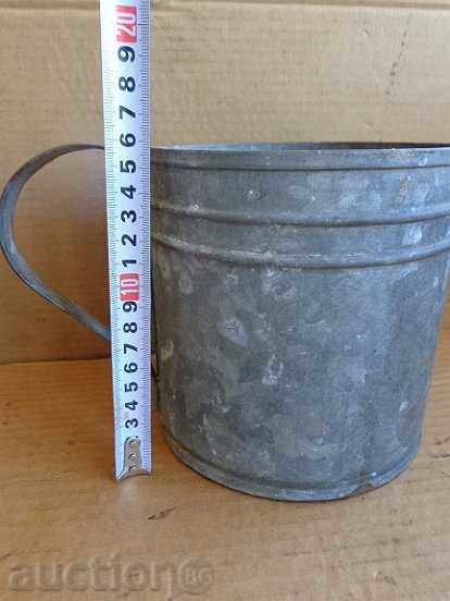 Auction Chanch, metal bowl, kachok, galvanized large cup Auction Chanch, metal bowl, kachok, galvanized large cup