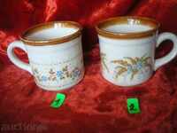 Cups for coffee, tea, old porcelain, painted England, min. century
