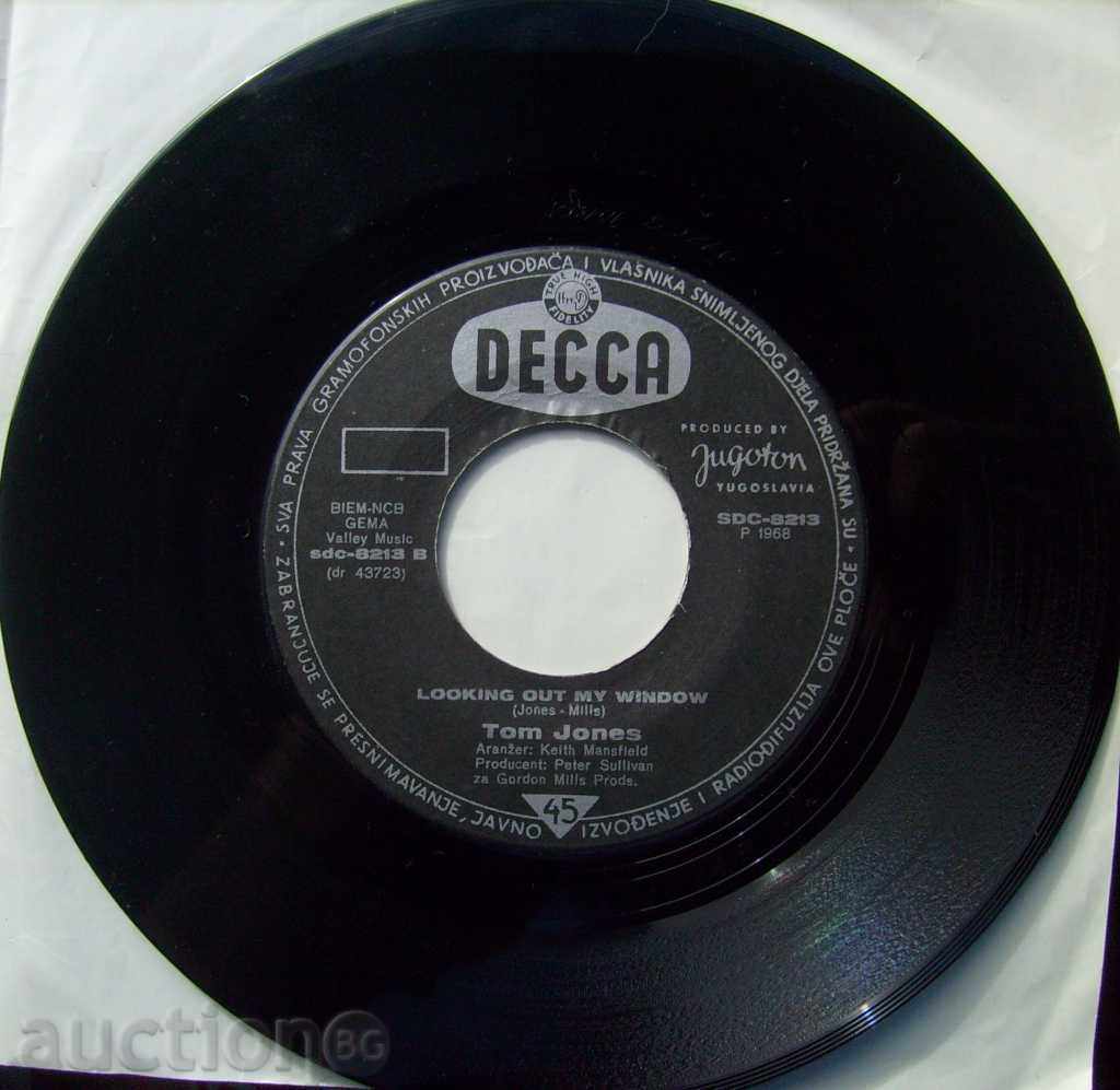 Auction Little Plate - Tom Jones - 1968 Auction Little Plate - Tom Jones - 1968