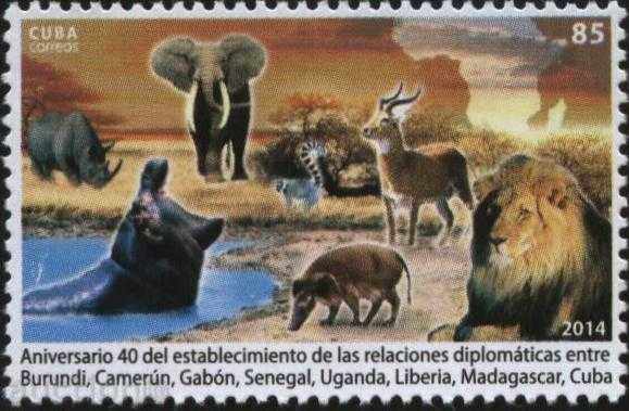 Чиста марка Фауна Африкански животни 2014  Куба