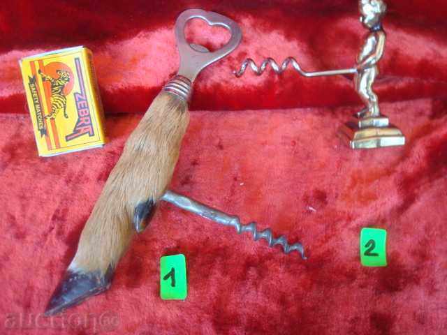 Lot TIRBUȘON, BRONZ și PICIOR de CERB