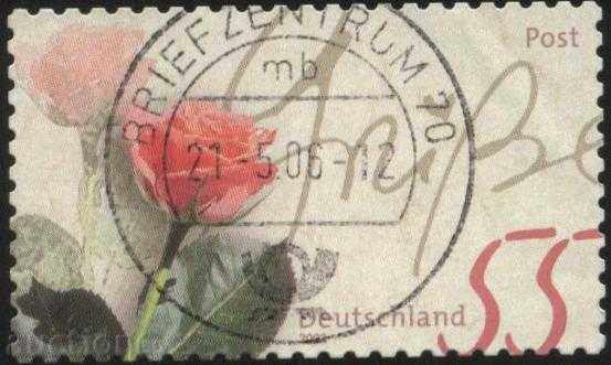 Клеймована  марка Цвете Роза 2002 от Германия