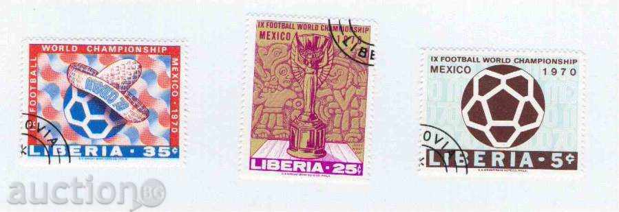 LIBERIA-football-Mexico-1970 - 3pcs.