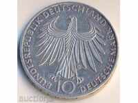 ФРГ 10 марки 1974 година, сребърна, 15,5 грама