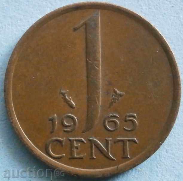 Холандия 1 цент 1965г.