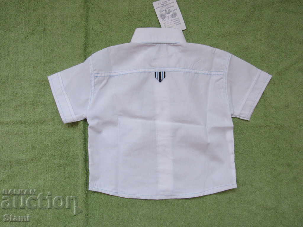 White children's shirt with embroidered pocket, size 86 and 110, new - 6 White children's shirt with embroidered pocket, size 86 and 110, new - 6
