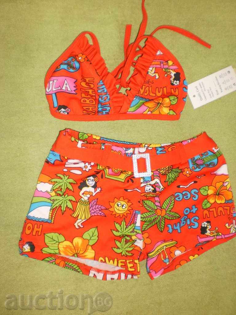 Delivery of Children's bathing suit in red for 7-8 year old baby, new Delivery of Children's bathing suit in red for 7-8 year old baby, new