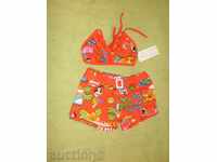 Children's bathing suit in red for 7-8 year old baby, new