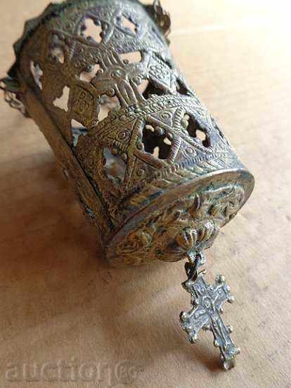 lumânare veche de bronz, icoana, religie, cruce cu preț 89.00 BGN | € 45.50