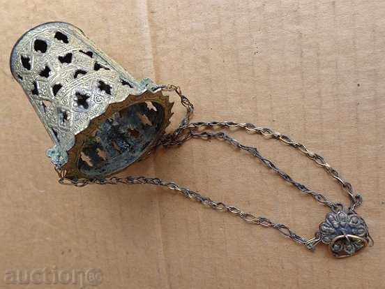 lumânare veche de bronz, icoana, religie, cruce - 7