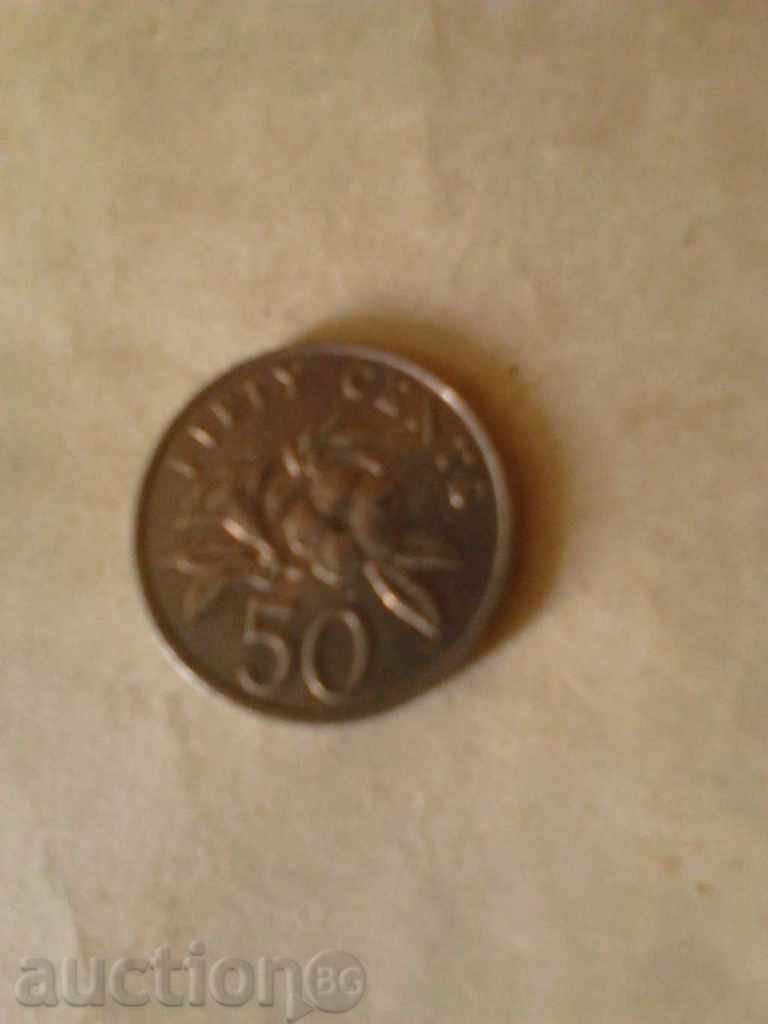 Singapore 50 cents 1991