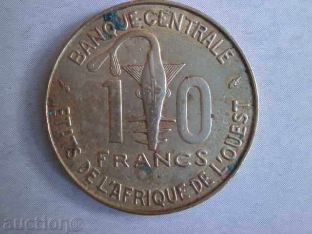 Κρατών της Δυτικής Αφρικής, Μπενίν, 10 φράγκα, 1977, 57W