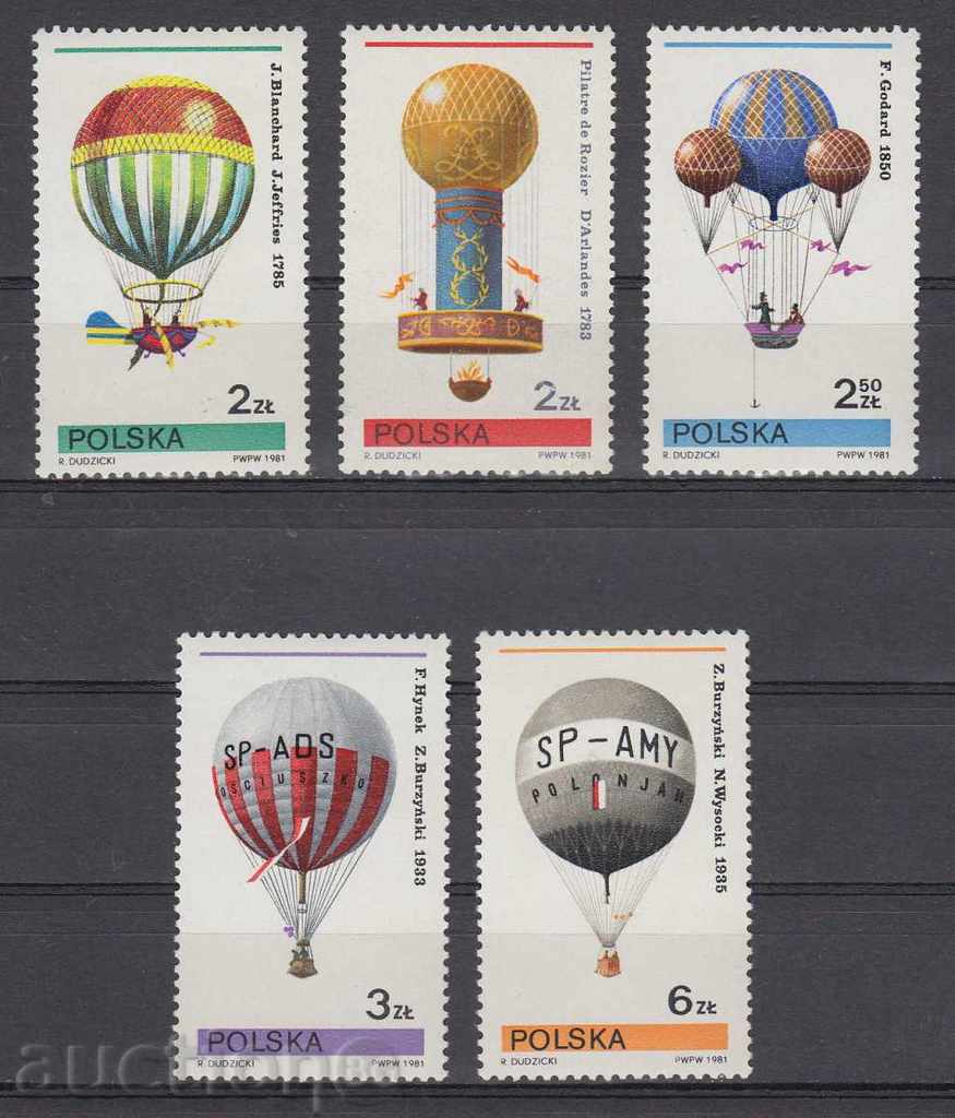 Auction 31K589 / POLAND - 1981 TRANSPORT - BALONS Auction 31K589 / POLAND - 1981 TRANSPORT - BALONS